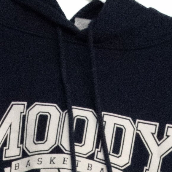 Moody Basketball Hoodie Navy Blue Unisex Size M Cotton/Polyester Blend Pullover - Picture 2 of 8